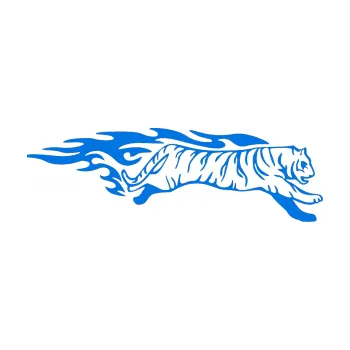 Samolepicí dekorace na vozidlo Animal flames 079 pravá tygr (11 - modrá oceán) SAMOLEPKA NA AUTO, NÁLEPKA, FÓLIE, POLEP, TUNING, VLASTNÍ TEXT, TISK, AUTOSAMOLEPKY.cz, POLEPY, OBRÁZEK, LOGO, 3D STICKERS