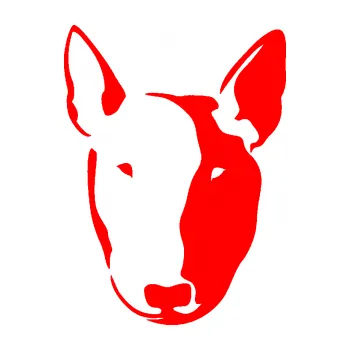 Polep vozidla Pes 145 pravá anglický teriér (74 - Fluorescentní červená) SAMOLEPKA NA AUTO, NÁLEPKA, FÓLIE, POLEP, TUNING, VLASTNÍ TEXT, TISK, AUTOSAMOLEPKY.cz, POLEPY, OBRÁZEK, LOGO, 3D STICKERS