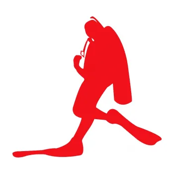 Polep vozidla SAMOLEPKA Potápěč 007 levá (10 - červená) NA AUTO, NÁLEPKA, FÓLIE, POLEP, TUNING, VLASTNÍ TEXT, TISK, AUTOSAMOLEPKY.cz, POLEPY, OBRÁZEK, LOGO, SAMOLEPKY