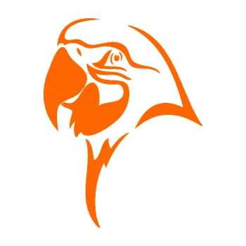 Samolepicí dekorace na vozidlo Papoušek 006 levá hlava (73 - Fluorescentní oranžová) SAMOLEPKA NA AUTO, NÁLEPKA, FÓLIE, POLEP, TUNING, VLASTNÍ TEXT, TISK, AUTOSAMOLEPKY.cz, POLEPY, OBRÁZEK, LOGO, 3D STICKERS