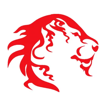 Polep vozidla SAMOLEPKA Lev 003 pravá (10 - červená) NA AUTO, NÁLEPKA, FÓLIE, POLEP, TUNING, VLASTNÍ TEXT, TISK, AUTOSAMOLEPKY.cz, POLEPY, OBRÁZEK, LOGO, SAMOLEPKY