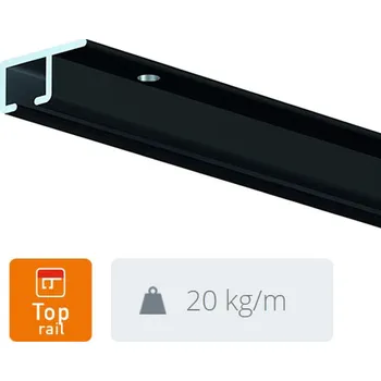 Stropní lišta Artiteq Stropní závěsná lišta Top Rail, černá - 300 cm