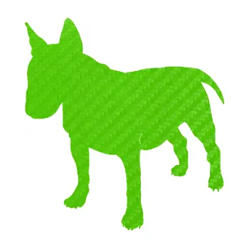 Polep vozidla SAMOLEPKA Pes 090 levá Bulteriér (58 - 3D karbon zelený kawasaki) NA AUTO, NÁLEPKA, FÓLIE, POLEP, TUNING, VLASTNÍ TEXT, TISK, AUTOSAMOLEPKY.cz, POLEPY, OBRÁZEK, LOGO, SAMOLEPKY