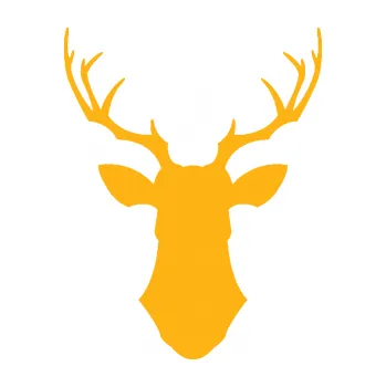 Samolepící dekorace Jelen trofej 001 (21 - světle oranžová) SAMOLEPKA NA AUTO, NÁLEPKA, FÓLIE, POLEP, TUNING, VLASTNÍ TEXT, TISK, AUTOSAMOLEPKY.cz, POLEPY, OBRÁZEK, LOGO, 3D STICKERS