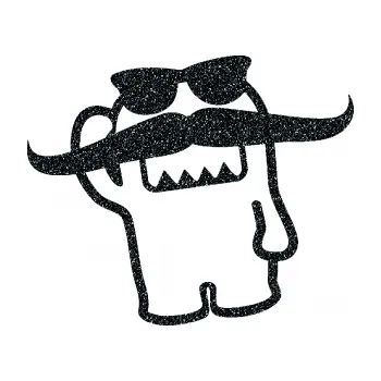 Autodoplněk Samolepka na auto Domo 016 levá s knírem (85 - Ultra Metalic černá) NÁLEPKA, FÓLIE, POLEPY, TUNING, VLASTNÍ TEXT, TISK, AUTOSAMOLEPKY.cz, SAMOLEPKY, OBRÁZEK, LOGO, VÝROBA, PRODEJ