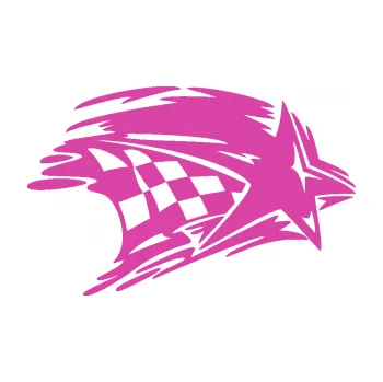 Samolepící dekorace Hvězda se šachovnicí pravá (16 - růžová) SAMOLEPKA NA AUTO, NÁLEPKA, FÓLIE, POLEP, TUNING, VLASTNÍ TEXT, TISK, AUTOSAMOLEPKY.cz, POLEPY, OBRÁZEK, LOGO, 3D STICKERS