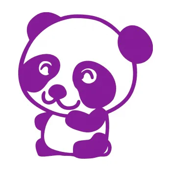 Samolepící dekorace Panda 002 levá (14 - fialová) SAMOLEPKA NA AUTO, NÁLEPKA, FÓLIE, POLEP, TUNING, VLASTNÍ TEXT, TISK, AUTOSAMOLEPKY.cz, POLEPY, OBRÁZEK, LOGO, 3D STICKERS