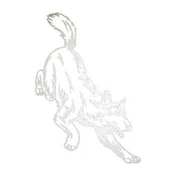 samolepka Pes 024 pravá (82 - odrazková reflexní bílá) SAMOLEPKA NA AUTO, NÁLEPKA, FÓLIE, POLEP, TUNING, VLASTNÍ TEXT, TISK, AUTOSAMOLEPKY.cz, POLEPY, OBRÁZEK, LOGO, 3D STICKERS