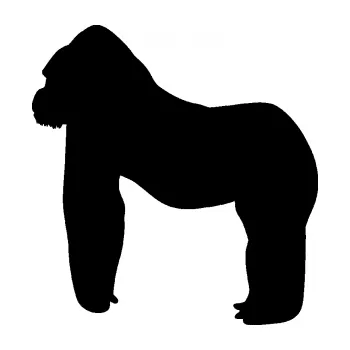 Samolepící dekorace SAMOLEPKA Gorila 001 levá (01 - černá) NA AUTO, NÁLEPKA, FÓLIE, POLEP, TUNING, VLASTNÍ TEXT, TISK, AUTOSAMOLEPKY.cz, POLEPY, OBRÁZEK, LOGO, SAMOLEPKY