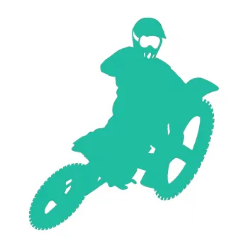 Samolepící dekorace SAMOLEPKA Motorka 004 pravá motokros (25 - tyrkysová) NA AUTO, NÁLEPKA, FÓLIE, POLEP, TUNING, VLASTNÍ TEXT, TISK, AUTOSAMOLEPKY.cz, POLEPY, OBRÁZEK, LOGO, SAMOLEPKY