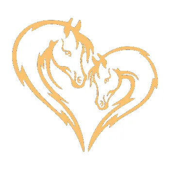 Samolepící dekorace Koníci 002 - levá srdíčko kůň s hříbátkem (08 - béžová) SAMOLEPKA NA AUTO, NÁLEPKA, FÓLIE, POLEP, TUNING, VLASTNÍ TEXT, TISK, AUTOSAMOLEPKY.cz, POLEPY, OBRÁZEK, LOGO, 3D STICKERS