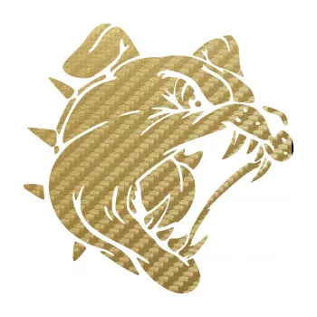 Polep vozidla SAMOLEPKA Pes 136 pravá rozzuřený buldok (59 - 3D karbon zlatý) NA AUTO, NÁLEPKA, FÓLIE, POLEP, TUNING, VLASTNÍ TEXT, TISK, AUTOSAMOLEPKY.cz, POLEPY, OBRÁZEK, LOGO, SAMOLEPKY