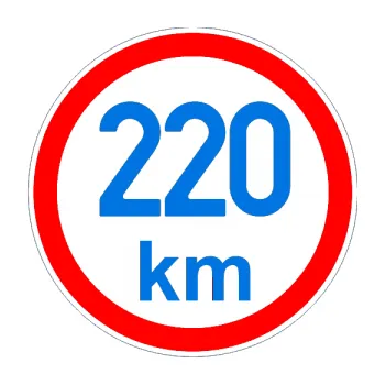 samolepka Maximální rychlost 220km - nejvyšší konstrukční rychlost (11 - modrá oceán) SAMOLEPKA NA AUTO, NÁLEPKA, FÓLIE, POLEP, TUNING, VLASTNÍ TEXT, TISK, AUTOSAMOLEPKY.cz, POLEPY, OBRÁZEK, LOGO, 3D STICKERS