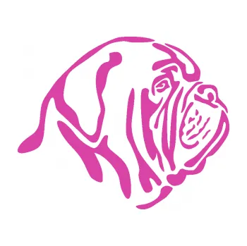 Polep vozidla Pes 163 pravá bordeauxská doga (16 - růžová) SAMOLEPKA NA AUTO, NÁLEPKA, FÓLIE, POLEP, TUNING, VLASTNÍ TEXT, TISK, AUTOSAMOLEPKY.cz, POLEPY, OBRÁZEK, LOGO, 3D STICKERS