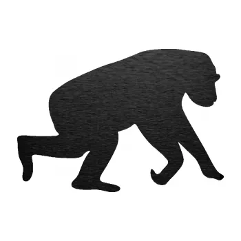 Samolepící dekorace SAMOLEPKA Opice 001 pravá (63 - škrábaný kov černý) NA AUTO, NÁLEPKA, FÓLIE, POLEP, TUNING, VLASTNÍ TEXT, TISK, AUTOSAMOLEPKY.cz, POLEPY, OBRÁZEK, LOGO, SAMOLEPKY