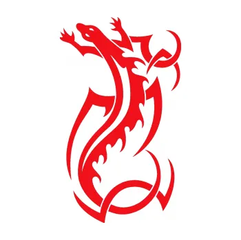 Samolepící dekorace SAMOLEPKA Ještěrka 006 levá (10 - červená) NA AUTO, NÁLEPKA, FÓLIE, POLEP, TUNING, VLASTNÍ TEXT, TISK, AUTOSAMOLEPKY.cz, POLEPY, OBRÁZEK, LOGO, SAMOLEPKY