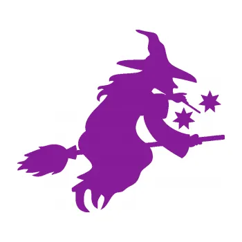 Samolepící dekorace Čarodějnice 001 pravá na koštěti (14 - fialová) SAMOLEPKA NA AUTO, NÁLEPKA, FÓLIE, POLEP, TUNING, VLASTNÍ TEXT, TISK, AUTOSAMOLEPKY.cz, POLEPY, OBRÁZEK, LOGO, 3D STICKERS