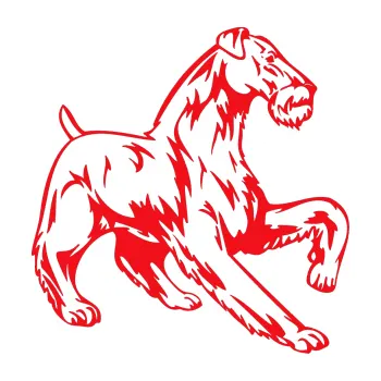 Polep vozidla SAMOLEPKA Pes 004 pravá Knírač (10 - červená) NA AUTO, NÁLEPKA, FÓLIE, POLEP, TUNING, VLASTNÍ TEXT, TISK, AUTOSAMOLEPKY.cz, POLEPY, OBRÁZEK, LOGO, SAMOLEPKY