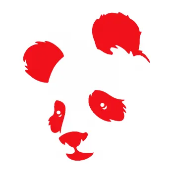 Samolepící dekorace SAMOLEPKA Panda 004 levá (10 - červená) NA AUTO, NÁLEPKA, FÓLIE, POLEP, TUNING, VLASTNÍ TEXT, TISK, AUTOSAMOLEPKY.cz, POLEPY, OBRÁZEK, LOGO, SAMOLEPKY