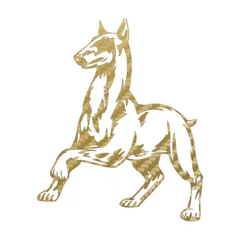 Polep vozidla SAMOLEPKA Pes 027 levá (59 - 3D karbon zlatý) NA AUTO, NÁLEPKA, FÓLIE, POLEP, TUNING, VLASTNÍ TEXT, TISK, AUTOSAMOLEPKY.cz, POLEPY, OBRÁZEK, LOGO, SAMOLEPKY