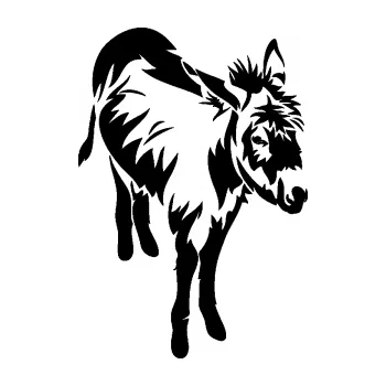 Samolepící dekorace SAMOLEPKA Osel 005 pravá (01 - černá) NA AUTO, NÁLEPKA, FÓLIE, POLEP, TUNING, VLASTNÍ TEXT, TISK, AUTOSAMOLEPKY.cz, POLEPY, OBRÁZEK, LOGO, SAMOLEPKY