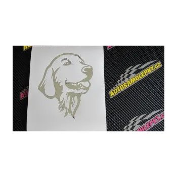 Polep vozidla SAMOLEPKA Pes 074 pravá Zlatý retrívr (10 - červená) NA AUTO, NÁLEPKA, FÓLIE, POLEP, TUNING, VLASTNÍ TEXT, TISK, AUTOSAMOLEPKY.cz, POLEPY, OBRÁZEK, LOGO, SAMOLEPKY