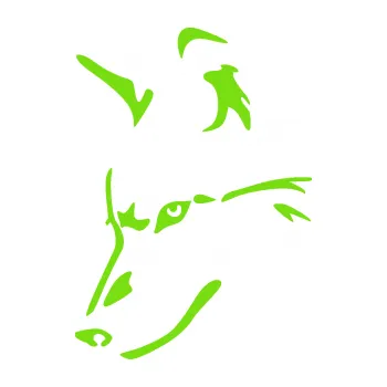 Polep vozidla Pes 159 levá vlk (04 - zelená kawasaki) SAMOLEPKA NA AUTO, NÁLEPKA, FÓLIE, POLEP, TUNING, VLASTNÍ TEXT, TISK, AUTOSAMOLEPKY.cz, POLEPY, OBRÁZEK, LOGO, 3D STICKERS