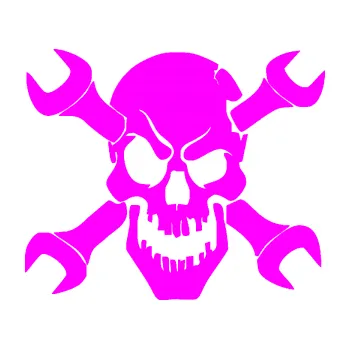 Samolepicí dekorace na vozidlo Lebka 015 pravá zkřížené klíče (72 - Fluorescentní růžová) SAMOLEPKA NA AUTO, NÁLEPKA, FÓLIE, POLEP, TUNING, VLASTNÍ TEXT, TISK, AUTOSAMOLEPKY.cz, POLEPY, OBRÁZEK, LOGO, 3D STICKERS
