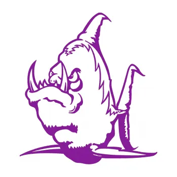 Polep vozidla SAMOLEPKA Ryba zubatá levá piraňa (14 - fialová) NA AUTO, NÁLEPKA, FÓLIE, POLEP, TUNING, VLASTNÍ TEXT, TISK, AUTOSAMOLEPKY.cz, POLEPY, OBRÁZEK, LOGO, SAMOLEPKY