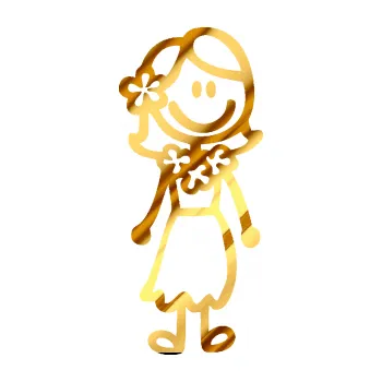 samolepka Cartoon family máma Hawaii (81 - chrom fólie zlatá zrcadlová) SAMOLEPKA NA AUTO, NÁLEPKA, FÓLIE, POLEP, TUNING, VLASTNÍ TEXT, TISK, AUTOSAMOLEPKY.cz, POLEPY, OBRÁZEK, LOGO, 3D STICKERS