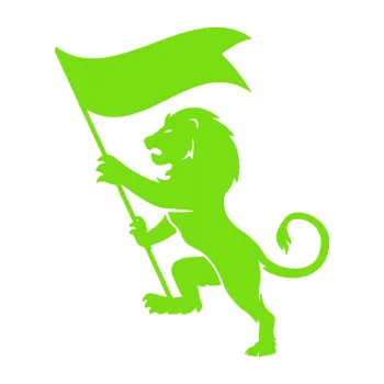 Samolepící dekorace Lev heraldika 005 levá s praporem (04 - zelená kawasaki) SAMOLEPKA NA AUTO, NÁLEPKA, FÓLIE, POLEP, TUNING, VLASTNÍ TEXT, TISK, AUTOSAMOLEPKY.cz, POLEPY, OBRÁZEK, LOGO, 3D STICKERS