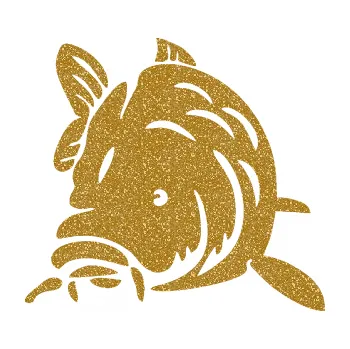 Autodoplněk Samolepka na auto Kapr 002 levá (92 - Ultra Metalic zlatá) NÁLEPKA, FÓLIE, POLEPY, TUNING, VLASTNÍ TEXT, TISK, AUTOSAMOLEPKY.cz, SAMOLEPKY, OBRÁZEK, LOGO, VÝROBA, PRODEJ