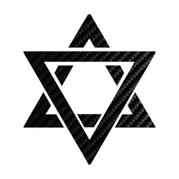 samolepka Hexagram (50 - 3D karbon černý) SAMOLEPKA NA AUTO, NÁLEPKA, FÓLIE, POLEP, TUNING, VLASTNÍ TEXT, TISK, AUTOSAMOLEPKY.cz, POLEPY, OBRÁZEK, LOGO, 3D STICKERS