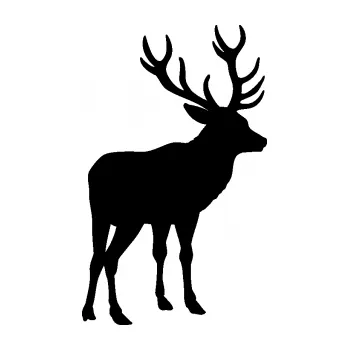 Samolepící dekorace SAMOLEPKA Jelen 003 pravá (01 - černá) NA AUTO, NÁLEPKA, FÓLIE, POLEP, TUNING, VLASTNÍ TEXT, TISK, AUTOSAMOLEPKY.cz, POLEPY, OBRÁZEK, LOGO, SAMOLEPKY