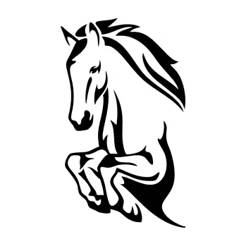 Samolepící dekorace SAMOLEPKA Kůň 031 levá skok (01 - černá) NA AUTO, NÁLEPKA, FÓLIE, POLEP, TUNING, VLASTNÍ TEXT, TISK, AUTOSAMOLEPKY.cz, POLEPY, OBRÁZEK, LOGO, SAMOLEPKY