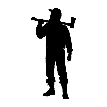 Samolepící dekorace SAMOLEPKA Dřevorubec 001 levá (01 - černá) NA AUTO, NÁLEPKA, FÓLIE, POLEP, TUNING, VLASTNÍ TEXT, TISK, AUTOSAMOLEPKY.cz, POLEPY, OBRÁZEK, LOGO, SAMOLEPKY