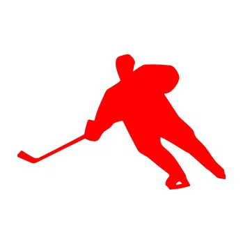 Samolepicí dekorace na vozidlo Hokejista 014 levá (74 - Fluorescentní červená) SAMOLEPKA NA AUTO, NÁLEPKA, FÓLIE, POLEP, TUNING, VLASTNÍ TEXT, TISK, AUTOSAMOLEPKY.cz, POLEPY, OBRÁZEK, LOGO, 3D STICKERS