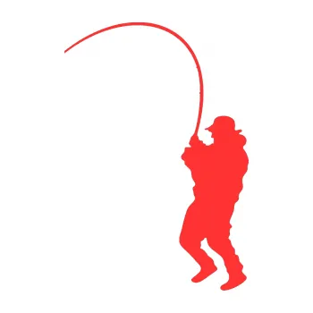 Polep vozidla SAMOLEPKA Rybář 007 levá (02 - světle červená) NA AUTO, NÁLEPKA, FÓLIE, POLEP, TUNING, VLASTNÍ TEXT, TISK, AUTOSAMOLEPKY.cz, POLEPY, OBRÁZEK, LOGO, SAMOLEPKY