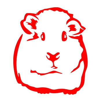 Samolepící dekorace Morče 001 pravá (74 - Fluorescentní červená) SAMOLEPKA NA AUTO, NÁLEPKA, FÓLIE, POLEP, TUNING, VLASTNÍ TEXT, TISK, AUTOSAMOLEPKY.cz, POLEPY, OBRÁZEK, LOGO, 3D STICKERS