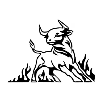 Samolepicí dekorace na vozidlo Animal flames 062 pravá býk (01 - černá) SAMOLEPKA NA AUTO, NÁLEPKA, FÓLIE, POLEP, TUNING, VLASTNÍ TEXT, TISK, AUTOSAMOLEPKY.cz, POLEPY, OBRÁZEK, LOGO, 3D STICKERS