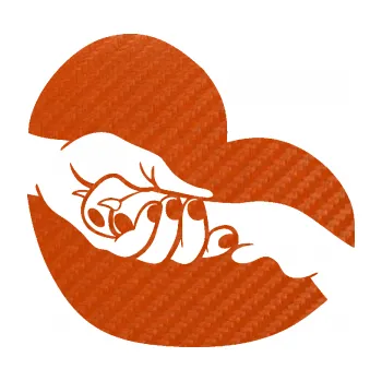 Samolepicí dekorace na vozidlo Pes 129 pravá packa v ruce (54 - 3D karbon oranžový) SAMOLEPKA NA AUTO, NÁLEPKA, FÓLIE, POLEP, TUNING, VLASTNÍ TEXT, TISK, AUTOSAMOLEPKY.cz, POLEPY, OBRÁZEK, LOGO, 3D STICKERS