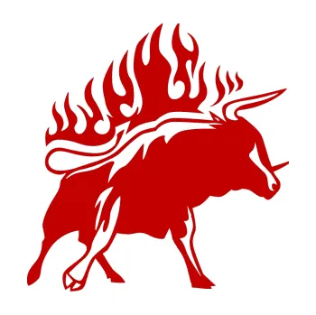 Samolepicí dekorace na vozidlo Animal flames 055 pravá býk (18 - tmavě červená) SAMOLEPKA NA AUTO, NÁLEPKA, FÓLIE, POLEP, TUNING, VLASTNÍ TEXT, TISK, AUTOSAMOLEPKY.cz, POLEPY, OBRÁZEK, LOGO, 3D STICKERS