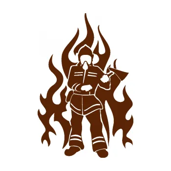 Samolepící dekorace SAMOLEPKA Hasič 008 pravá (15 - hnědá) NA AUTO, NÁLEPKA, FÓLIE, POLEP, TUNING, VLASTNÍ TEXT, TISK, AUTOSAMOLEPKY.cz, POLEPY, OBRÁZEK, LOGO, SAMOLEPKY