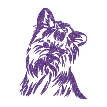 Polep vozidla Pes 147 pravá Jorkšírský teriér (87 - Ultra Metalic fialová) SAMOLEPKA NA AUTO, NÁLEPKA, FÓLIE, POLEP, TUNING, VLASTNÍ TEXT, TISK, AUTOSAMOLEPKY.cz, POLEPY, OBRÁZEK, LOGO, 3D STICKERS