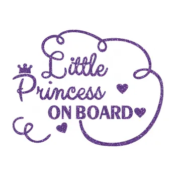 Samolepicí dekorace na vozidlo Little princess on board nápis (87 - Ultra Metalic fialová) SAMOLEPKA NA AUTO, NÁLEPKA, FÓLIE, POLEP, TUNING, VLASTNÍ TEXT, TISK, AUTOSAMOLEPKY.cz, POLEPY, OBRÁZEK, LOGO, 3D STICKERS