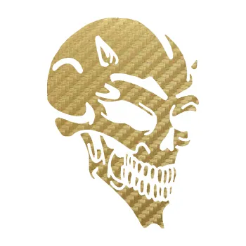 Samolepicí dekorace na vozidlo Lebka 005 pravá čertí rohy (59 - 3D karbon zlatý) SAMOLEPKA NA AUTO, NÁLEPKA, FÓLIE, POLEP, TUNING, VLASTNÍ TEXT, TISK, AUTOSAMOLEPKY.cz, POLEPY, OBRÁZEK, LOGO, 3D STICKERS