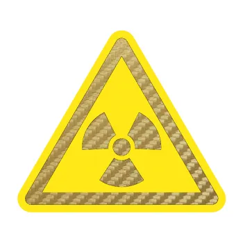 samolepka Radioactive barevný trojúhelník (59 - 3D karbon zlatý) SAMOLEPKA NA AUTO, NÁLEPKA, FÓLIE, POLEP, TUNING, VLASTNÍ TEXT, TISK, AUTOSAMOLEPKY.cz, POLEPY, OBRÁZEK, LOGO, 3D STICKERS