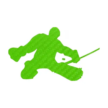 Samolepicí dekorace na vozidlo Hokejista 015 pravá brankář (58 - 3D karbon zelený kawasaki) SAMOLEPKA NA AUTO, NÁLEPKA, FÓLIE, POLEP, TUNING, VLASTNÍ TEXT, TISK, AUTOSAMOLEPKY.cz, POLEPY, OBRÁZEK, LOGO, 3D STICKERS