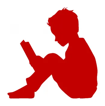 samolepka Děti silueta 002 levá chlapec s knížkou (18 - tmavě červená) SAMOLEPKA NA AUTO, NÁLEPKA, FÓLIE, POLEP, TUNING, VLASTNÍ TEXT, TISK, AUTOSAMOLEPKY.cz, POLEPY, OBRÁZEK, LOGO, 3D STICKERS