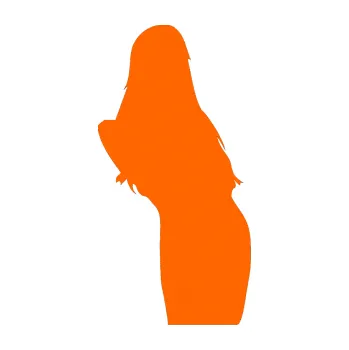 Polep vozidla Erotická žena 005 pravá (73 - Fluorescentní oranžová) SAMOLEPKA NA AUTO, NÁLEPKA, FÓLIE, POLEP, TUNING, VLASTNÍ TEXT, TISK, AUTOSAMOLEPKY.cz, POLEPY, OBRÁZEK, LOGO, 3D STICKERS